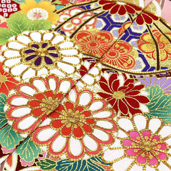 着物 名門 吉澤の友禅 振袖 手加工 正統派 古典柄 金駒刺繍 あすかや