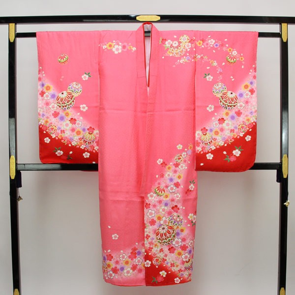 7歳七五三　正絹お着物　お正月　ひな祭り 楽天市場】七五三 着物 新品 正絹 着物 7歳用 販売 お正月 ひな祭り 毬