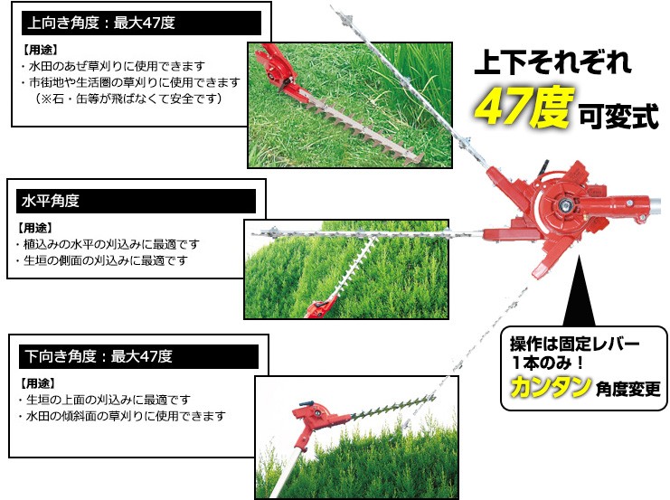 上下それぞれ47度可変式