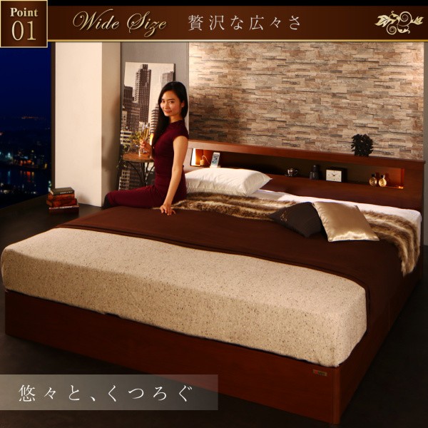 ベッド ワイドサイズ収納ベッド... : 寝具・ベッド・マットレス クイーン 正規店得価