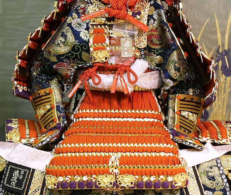 久月 五月人形 鎧平飾り 鎧飾り 平安武久作 京甲冑 本金箔押 正絹朱赤