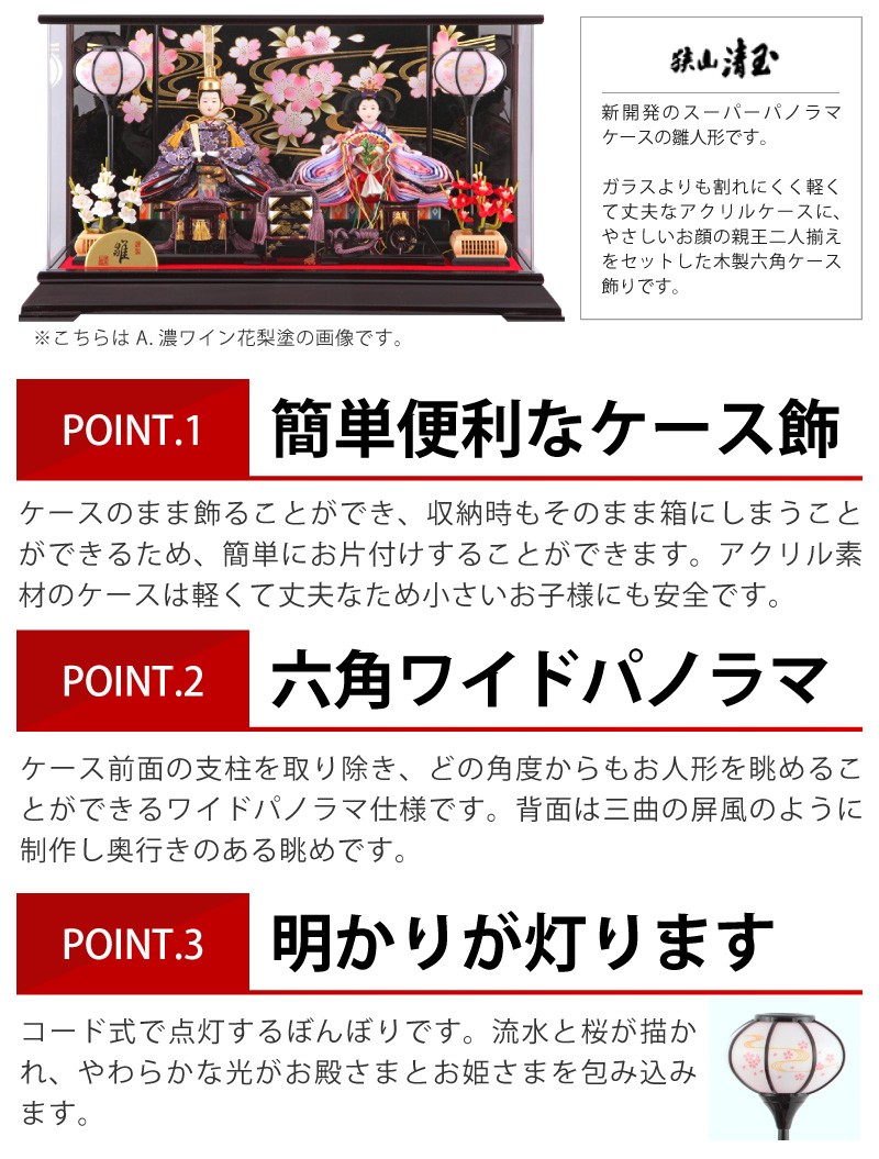 人気スポー新作 雛人形 コンパクト ひな人形 ケース飾り 親王飾り 清玉作 小三五親王 六角アクリルケース H293 Sg 622 Materialworldblog Com