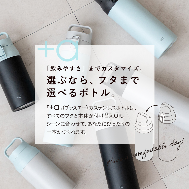 ハンドル付 ステンレスボトル 350ml 500ml 700ml 食洗機 対応 真空断熱 保温 保冷 プラスエー アスベル スクリュー ネジ栓 | アスベル | 14