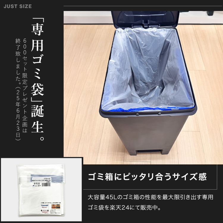 アスベル ゴミ箱 おしゃれ キッチン 分別 密閉 ペダル スリム 45
