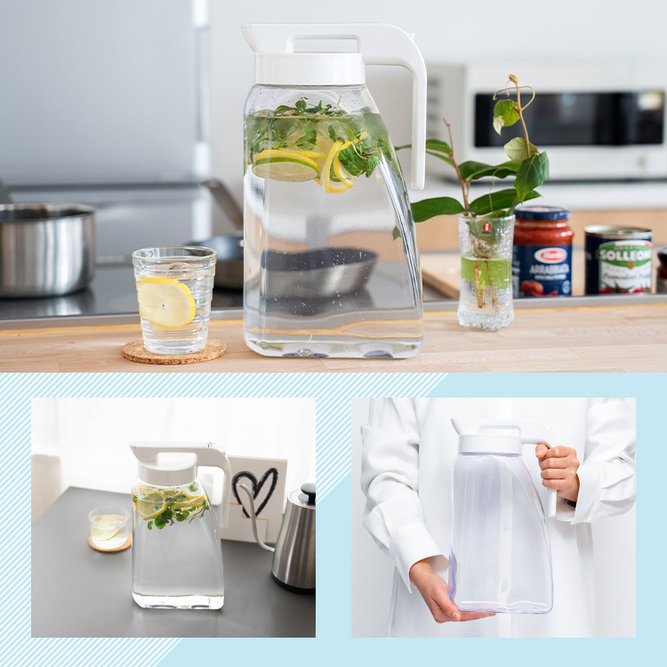 冷水筒 ドリンク ビオ 3100WL アスベル シームレス 耐熱 横置き 3リットル 3L おしゃれ 洗いやすい プラスチック 水差し 麦茶ポット ピッチャー | アスベル | 13
