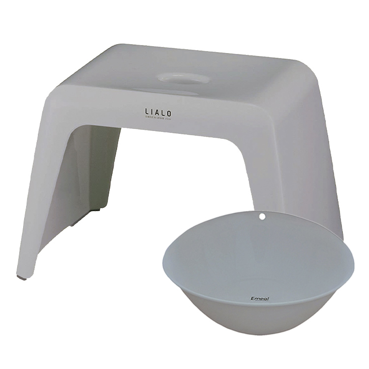 風呂椅子 おしゃれ リアロ 25cm 湯桶 セット アスベル ASVEL LIALO バスチェア 風呂いす お風呂 イス 椅子 コの字 抗菌 高め 洗いやすい カビにくい | アスベル | 02