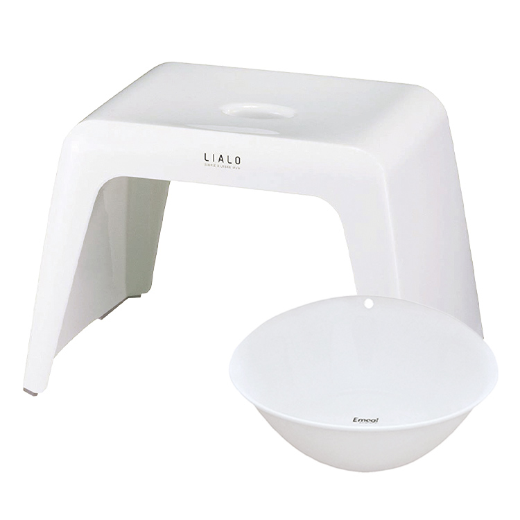 風呂椅子 おしゃれ リアロ 25cm 湯桶 セット アスベル ASVEL LIALO バスチェア 風呂いす お風呂 イス 椅子 コの字 抗菌 高め 洗いやすい カビにくい | アスベル | 01