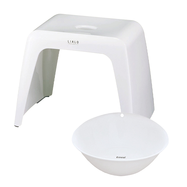 風呂椅子 おしゃれ リアロ 30cm 湯桶 セット アスベル ASVEL LIALO バスチェア 風呂いす お風呂 イス 椅子 コの字 抗菌 高め 洗いやすい カビにくい | アスベル | 01