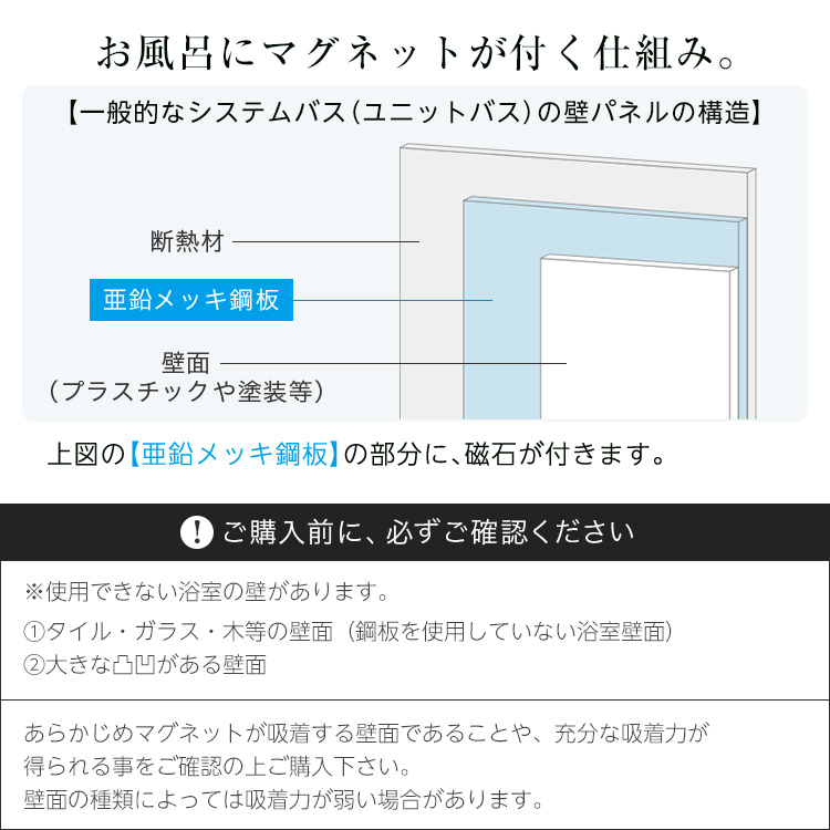 収納 浮かせる収納 お風呂 バス収納 マグネット 洗剤ラック フック