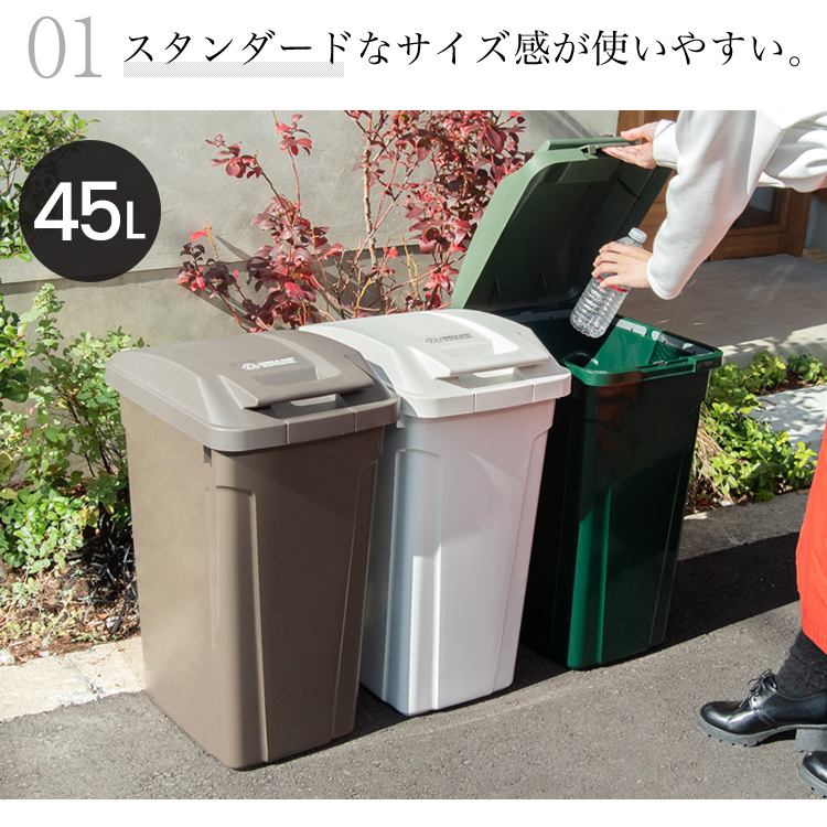 ゴミ箱 おしゃれ 屋外 分別 SP ハンドル ペール 45リットル ２個 セット アスベル ASVEL 大型 大容量 45l 45L 蓋付き  カラス対策 ベランダ 資源ゴミ ごみ箱