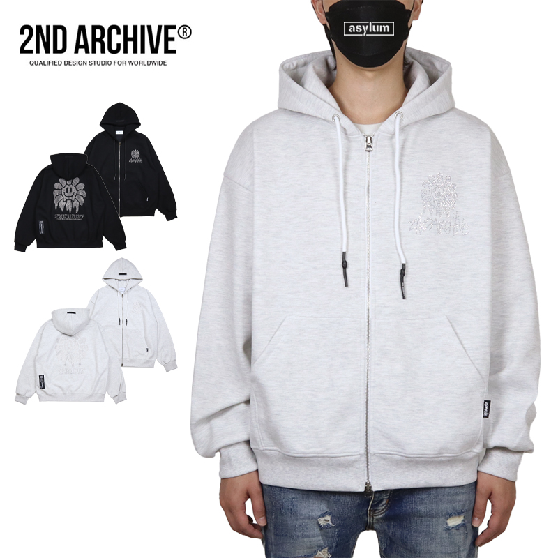 爆買 【並行輸入品】セカンドアーカイブ ジップアップパーカー 2ND ARCHIVE フーディ トップス メンズ レディース ブランド 大きいサイズ おしゃれ |  | 02