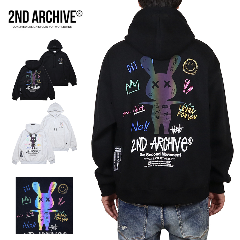 【並行輸入品】セカンドアーカイブ プルオーバーパーカー 2ND ARCHIVE フーディ トップス メンズ レディース ブランド 大きいサイズ おしゃれ |  | 01