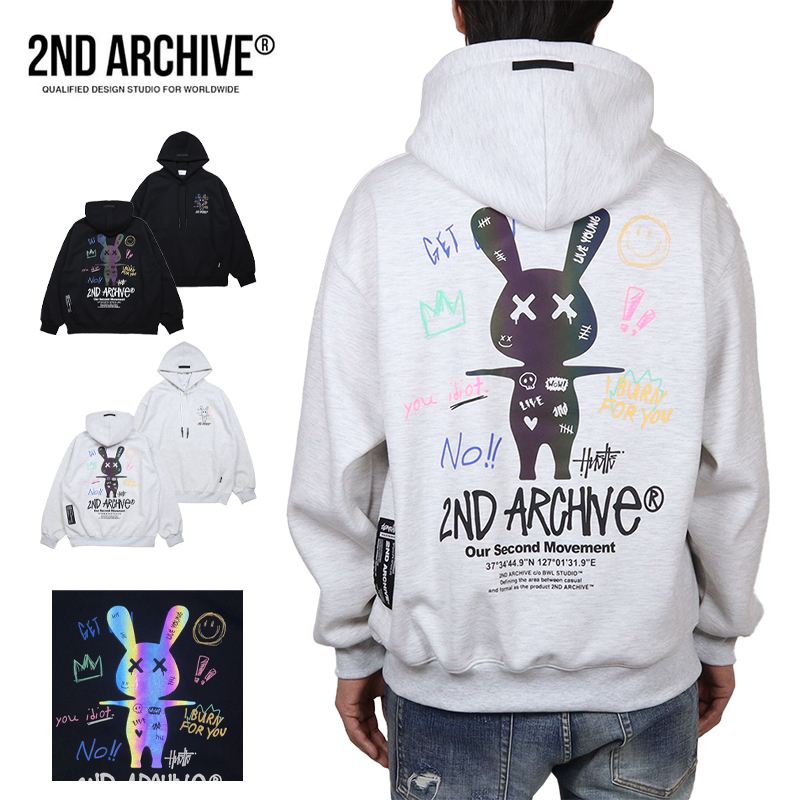 【並行輸入品】セカンドアーカイブ プルオーバーパーカー 2ND ARCHIVE フーディ トップス メンズ レディース ブランド 大きいサイズ おしゃれ |  | 02