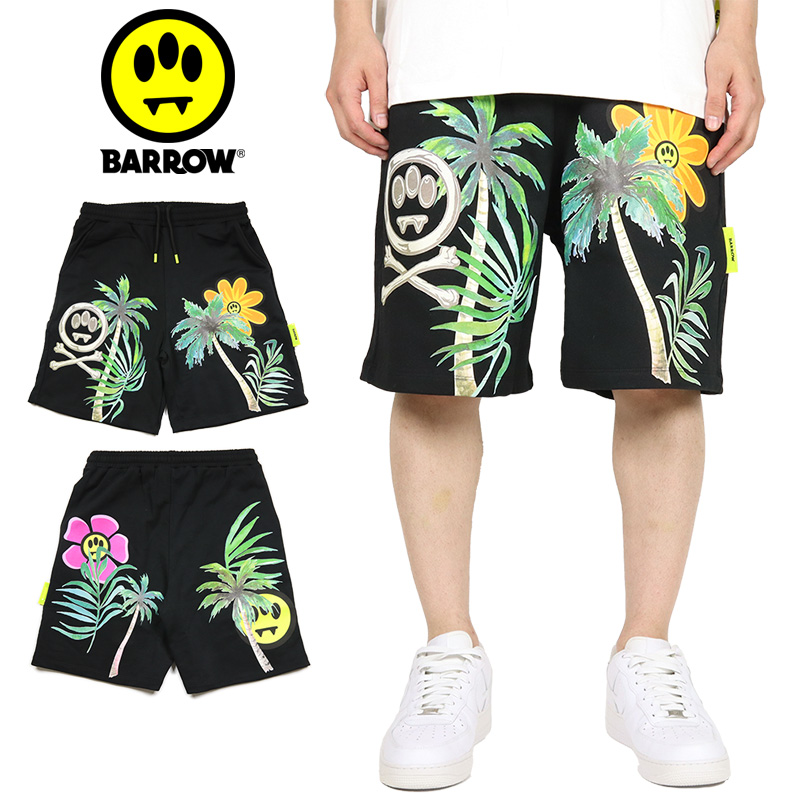 【並行輸入品】バロー ショートパンツ BARROW ハーフパンツ スウェットパンツ ショーツ メンズ ブランド 大きいサイズ おしゃれ 人気 黒 | BARROW | 01