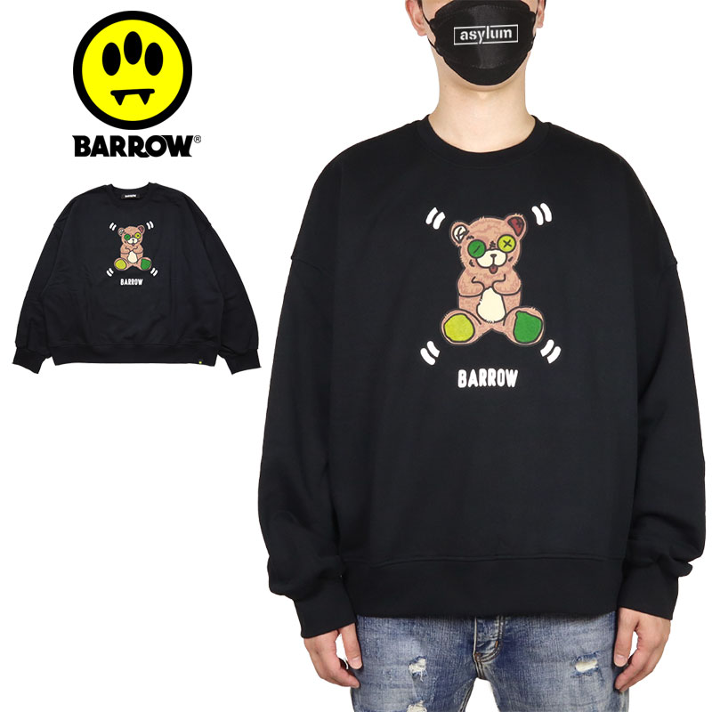 【未使用】サイズL BARROWバロウ SWEATSHIRT ブラック BARROW（バロー） 爆買 【並行輸入品】バロー トレーナー スウェット