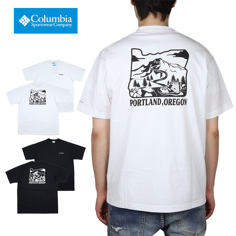 コロンビア Tシャツ COLUMBIA 半袖 トップス メンズ レディース ブランド 大きいサイズ おしゃれ 黒 白 吸湿速乾 ドライ 紫外線カット | Columbia | 01