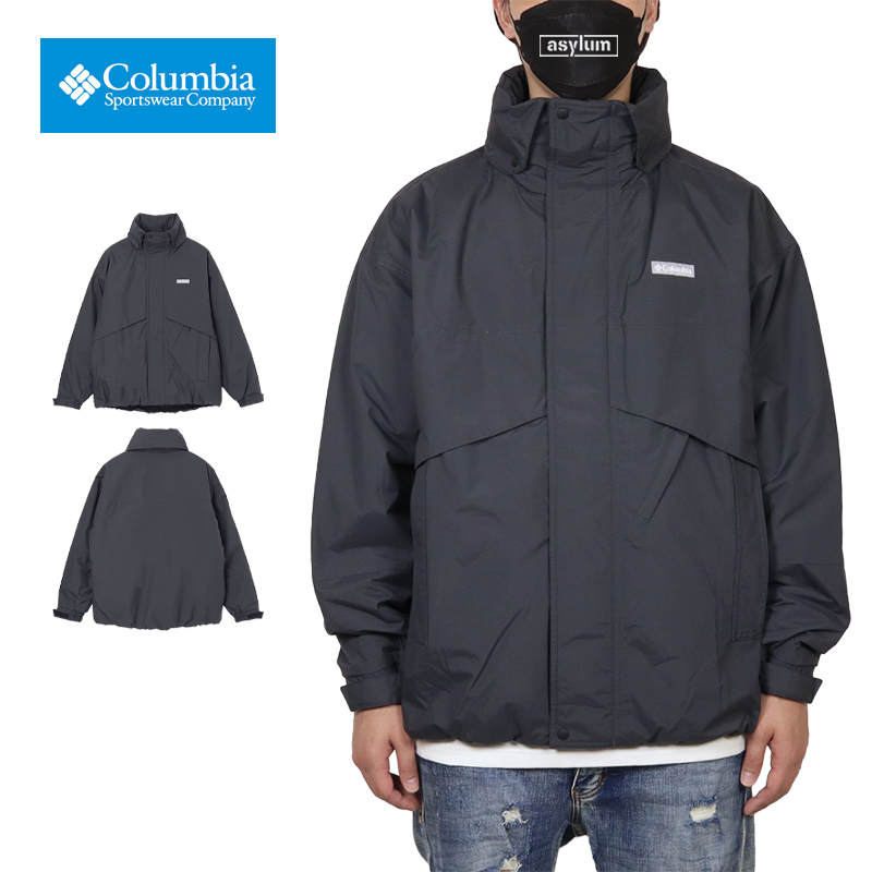 Columbia オムニテック 中綿ジャケット Mサイズ ブラック フード付き Columbia（コロンビア） 爆買 中綿ジャケット フード 収納 ナイロン