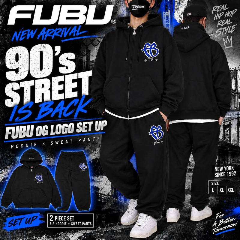送料込み！新品タグ付き Fubu フブ セットアップbboy b系 00s FUBU（フブ） セットアップ ジップパーカー スウェットパンツ ジョガー