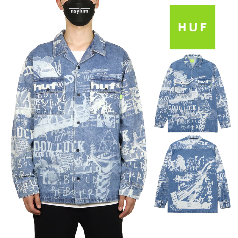 ポイント15倍 HUF デニムジャケット ハフ ジャケット デニムシャツ Gジャン アウター メンズ レディース ブランド 大きいサイズ おしゃれ huf22aw024