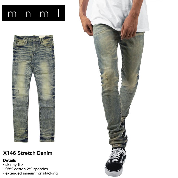 新品 Mnml ミニマル スキニー ダメージデニム ブランド スキニーパンツ 人気第6位 Olea Olijfolie Be