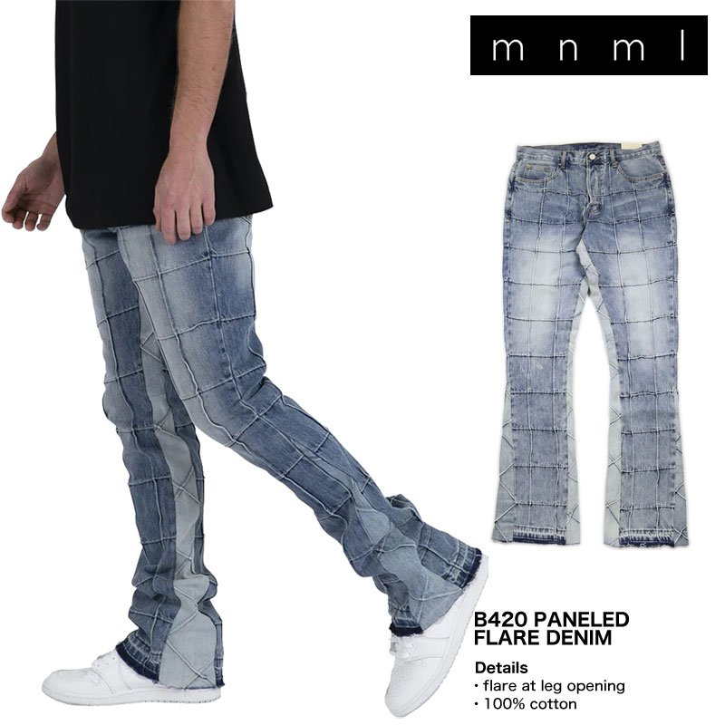 mnml(ミニマル)/ CONTRAST BOOTCUT SWEAT PANTS -BLACK