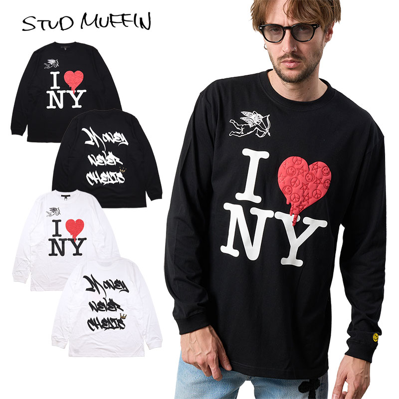 スタッドマフィン ロンT STUD MUFFIN Tシャツ 長袖 メンズ レディース ブランド 大きいサイズ おしゃれ 黒 白 綿100%