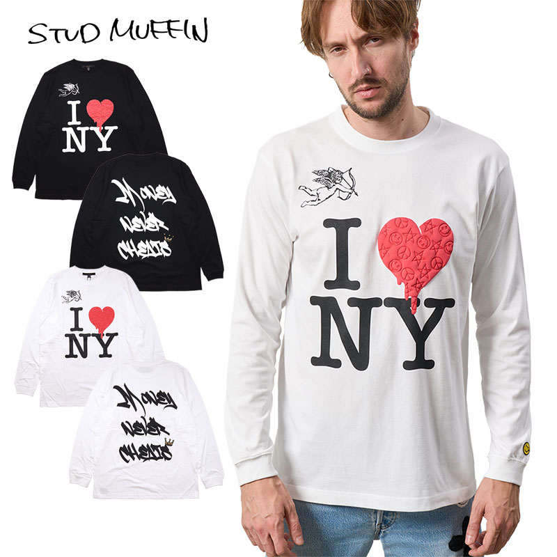 スタッドマフィン ロンT STUD MUFFIN Tシャツ 長袖 メンズ レディース ブランド 大きいサイズ おしゃれ 黒 白 綿100%