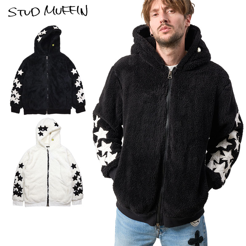 STUD MUFFIN スタッドマフィン ジップパーカー ボア フーディー