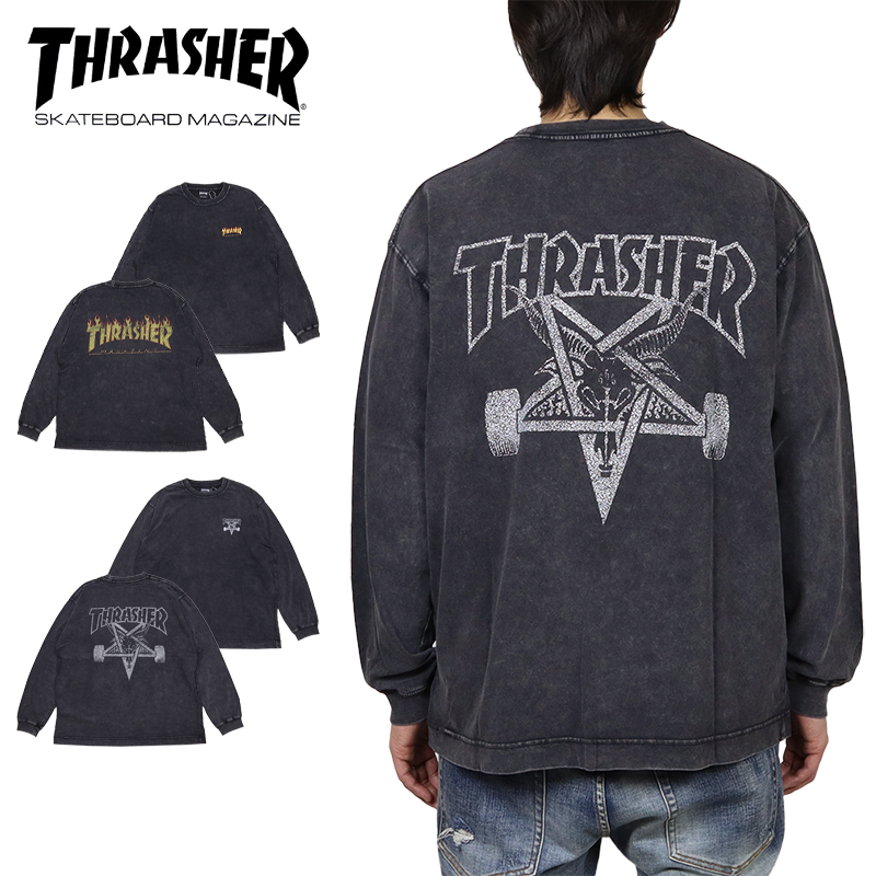 90s thrasher ロンt THRASHER（スラッシャー） ロンT THRASHER Tシャツ 長袖Tシャツ メンズ