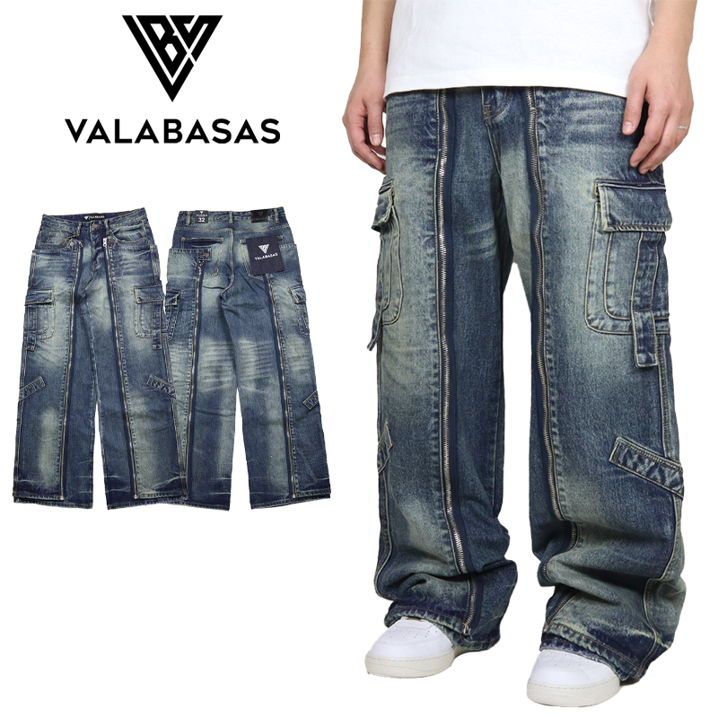 バラバサス valabasas ワイドレッグカーゴパンツ 新品 29 バギー VALABASAS（ヴァラバサス） バラバサス デニムパンツ バギー