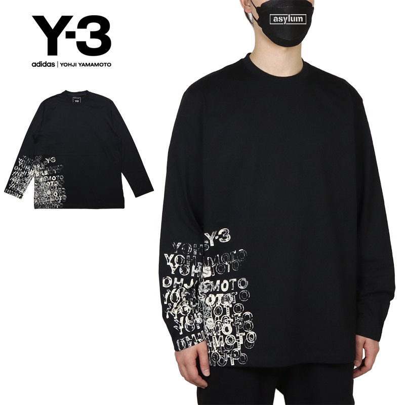 199990 Y-3 ワイスリー 長袖Tシャツ XL ブラック　花柄プリント コットン メンズ [1000027773269] Y-3 【並行輸入品】ワイスリー ロンT 長袖Tシャツ メンズ レディース