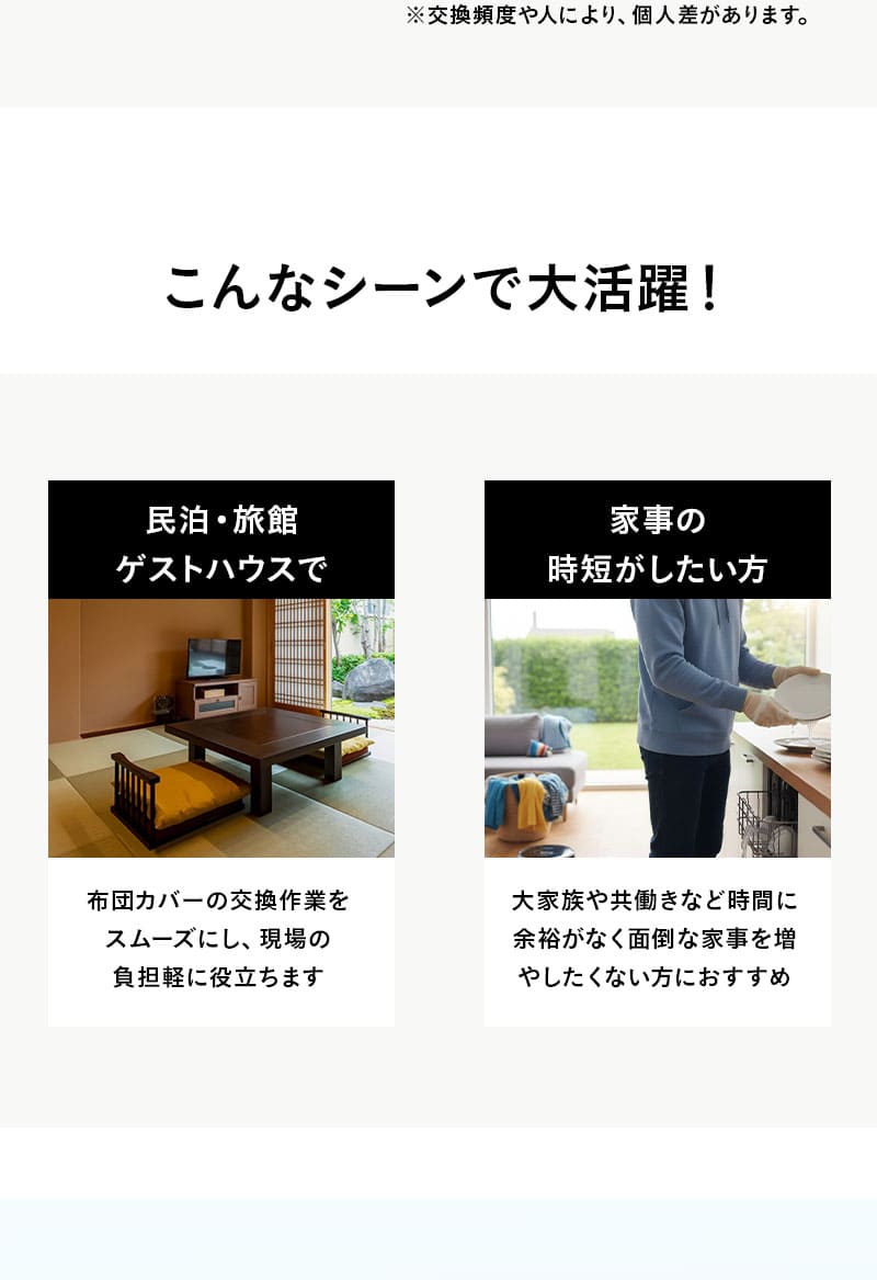 時短になる 布団カバー3点セット ファスナーレス 和布団用