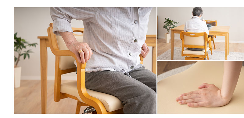 回転チェア 回転高座椅子 ロック 安全ストッパー 防汚 立ち座り サポート 体圧分散 チェア ソファ 一人用 疲れにくい 腰痛対策 介護 施設 ホーム