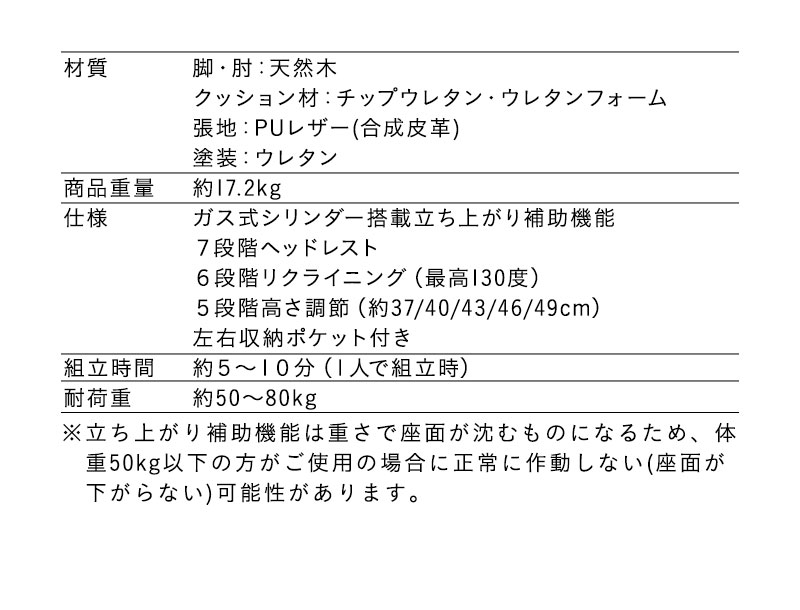 リクライニングソファ パーソナルソファ 立ち上がり補助機能付き 高さ調節 高座椅子 ソファ チェア 一人用 疲れにくい 腰痛対策