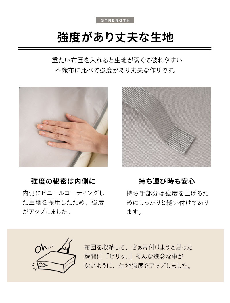 布団セット用 布団収納ケース 破けにくい 衣替え 来客用 引っ越し 新生活 オフシーズン