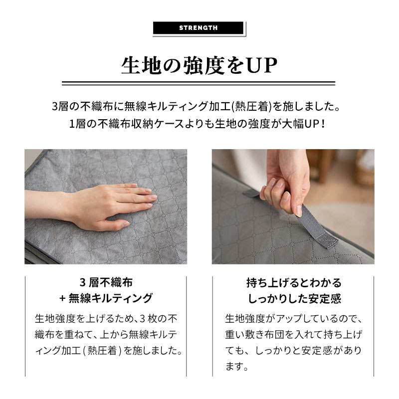 敷き布団用 布団収納ケース 竹炭入り 4点セット 衣替え 引っ越し 新生活 オフシーズン