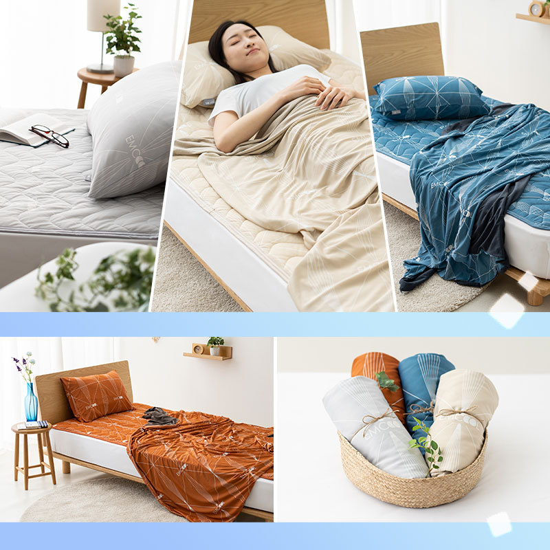 ヒヤサラ寝具 EMCOOL 敷きパッド 同色2点セット