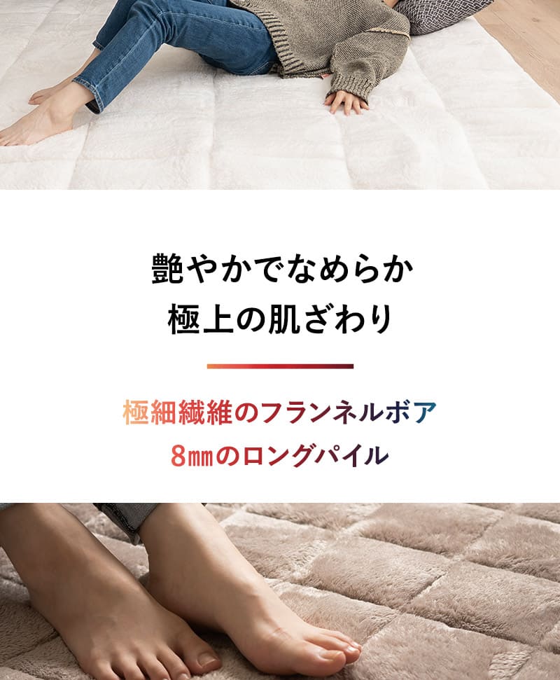 ラグ カーペット 絨毯 190×240cm 長方形 約3畳 極暖 +4℃ 吸湿発熱 ヒートプラス
