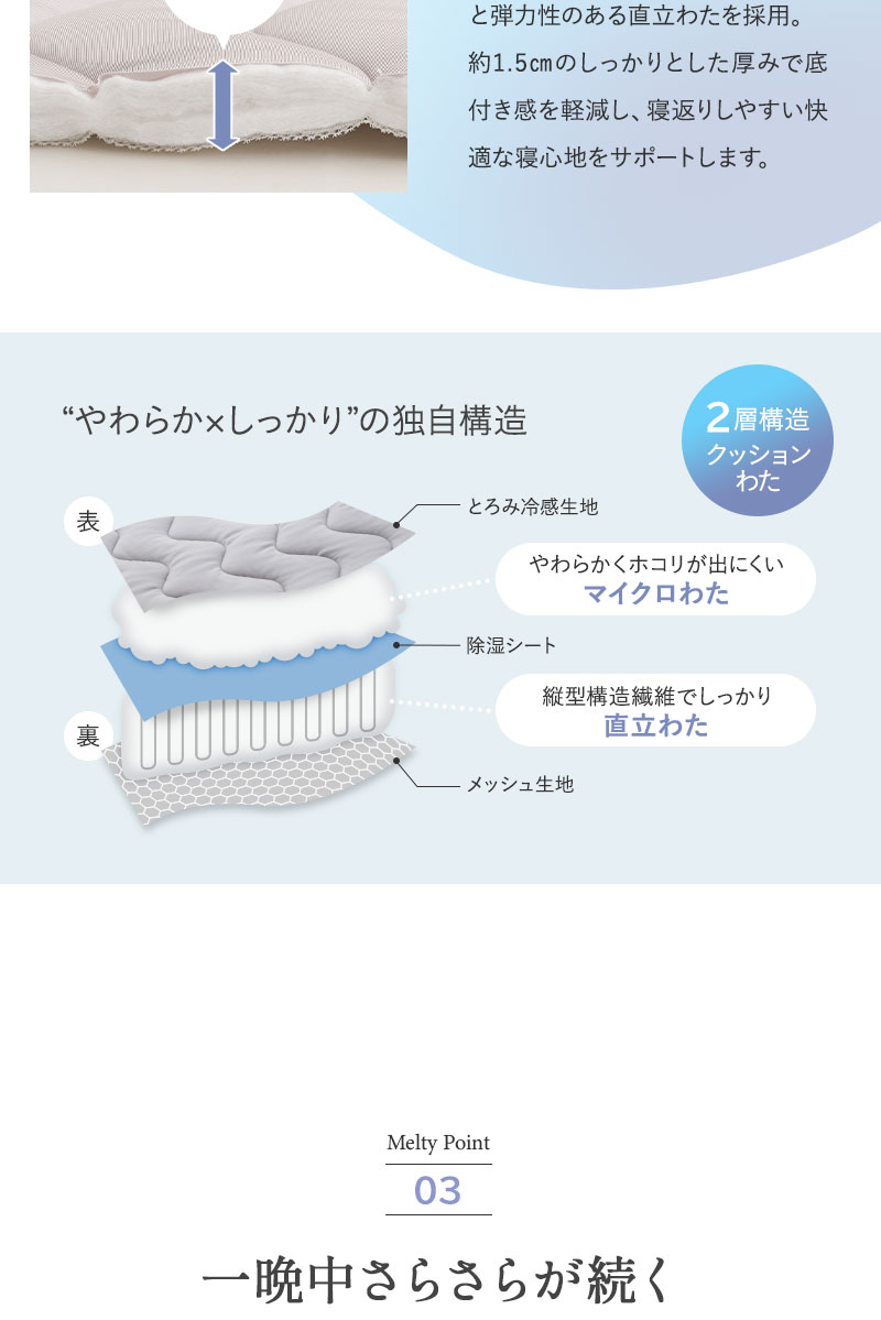 オーバーレイ 敷きパッド とろみ冷感 Melty Cool