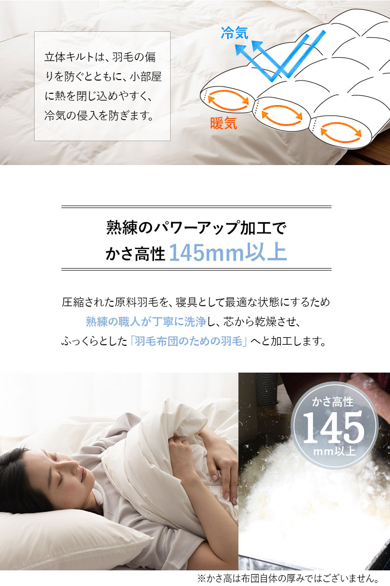 日本製 エクセルゴールドラベル 羽毛肌掛け布団 ダウンケット シングル 収納ケース付き 高品質
