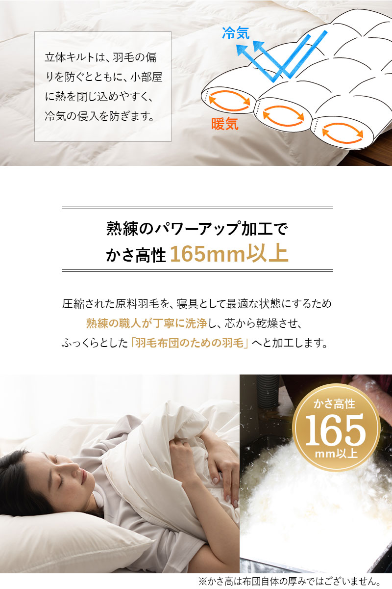 日本製 ロイヤルゴールドラベル 羽毛肌掛け布団 ダウンケット 羽毛布団 非圧縮