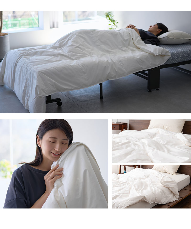 未使用　ZARA  羽毛布団　ダブル　220×220 EMOOR（エムール） 羽毛布団 肌掛け シングル セミダブル ダブル