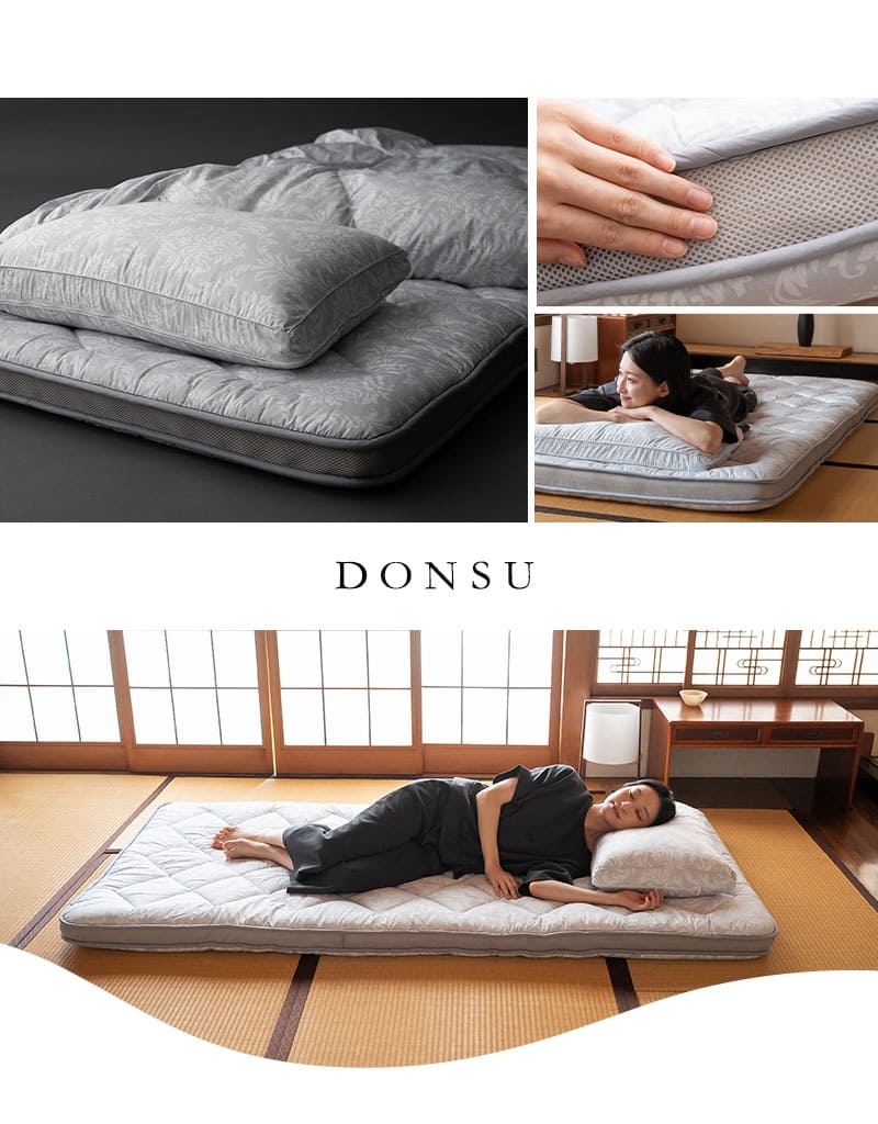 EMOOR（エムール） 敷き布団 マチ付き シングル ダブル クイーン 3層