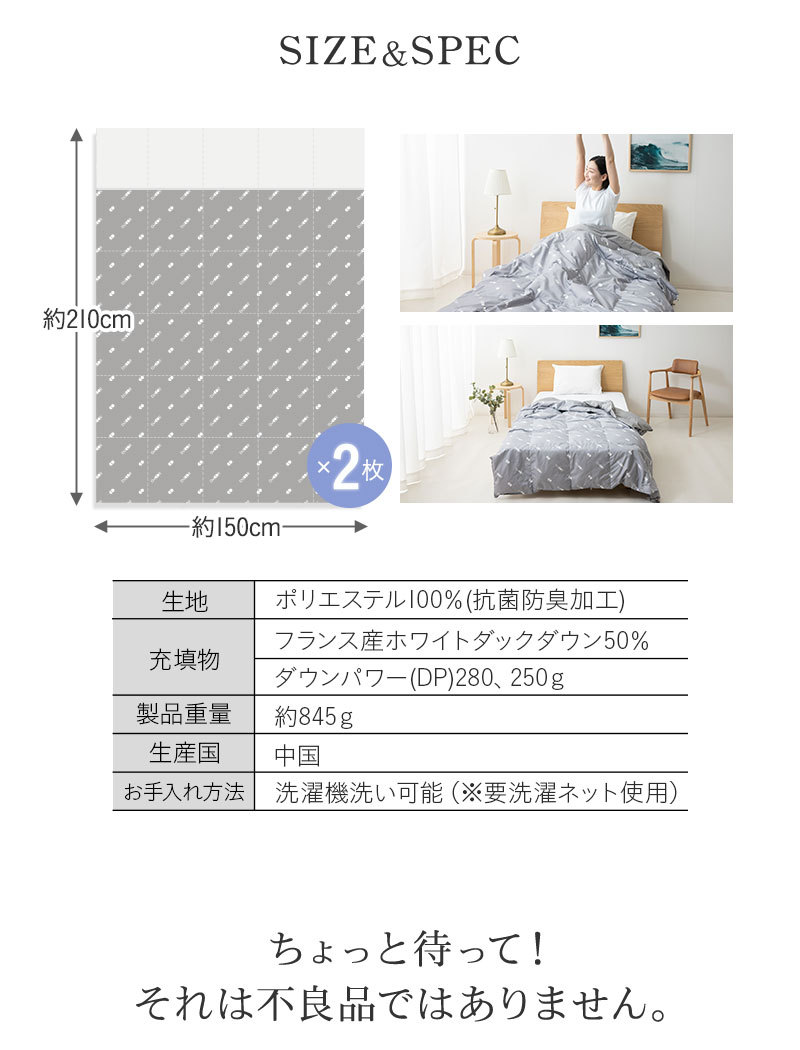 はごろもダウンケット 2枚セット シングル