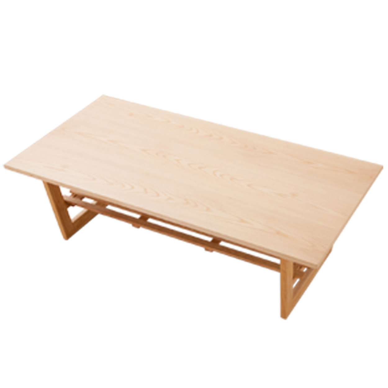 棚付 折りたたみ テーブル 長方形 QIチャージャー 木製 ローテーブル センターテーブル 北欧 ナ...