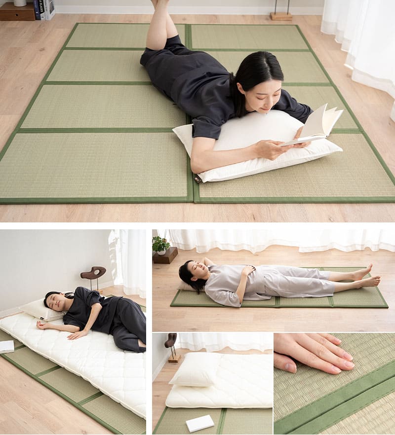 畳マットレス 幅65cm 幅90cm シングル ダブル クイーン 4つ折り 8つ折り 折りたたみ 天然い草 消臭 調湿 防カビ