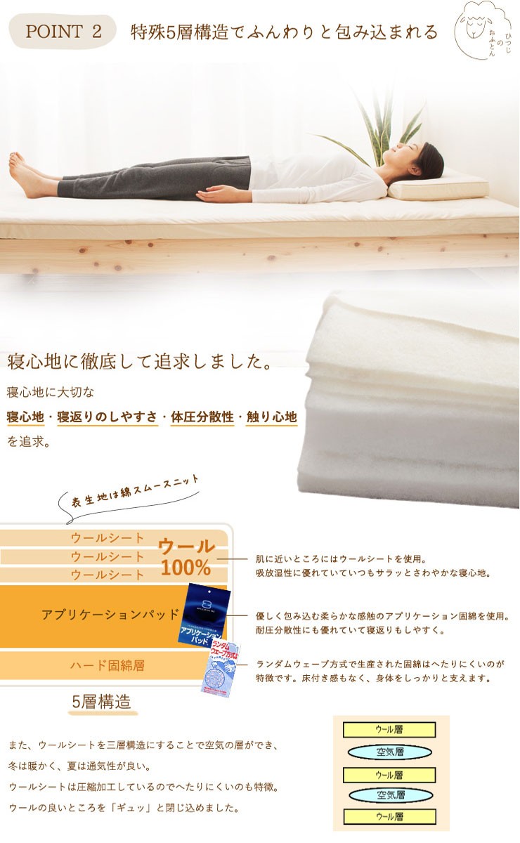 SD 日本製 せんば心斎橋 日の本寝具 洗える 羊毛 固わた 高品質 通気性 SD 日本製 せんば心斎橋 日の本寝具 洗える 羊毛 固わた 高品質
