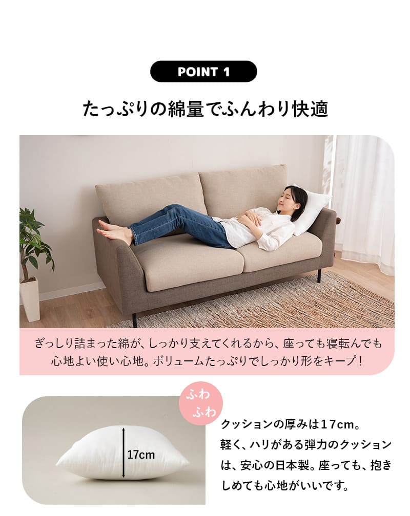 EMOOR（エムール） 洗えるクッション ヌードクッション 45×45cm 50