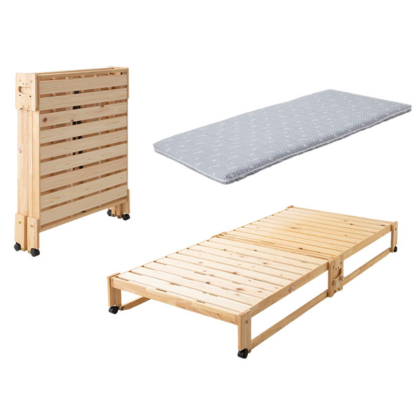 EMOOR（エムール） ひのき すのこベッド 折りたたみベッド 布団