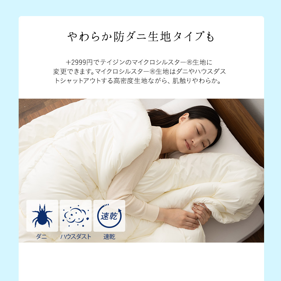 EMOOR 掛け布団 肌掛け布団 クイーン 日本製 洗える 2枚合わせ